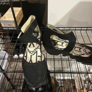 Fly London Black Suede Mary Jane